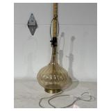 Murano Style Amber Glass Table Lamp