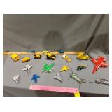 Toy aviation and construction equipment lot