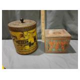 Vintage coffee and biscuit tins