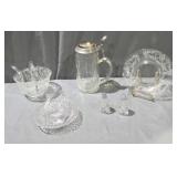 Lead Glass Beer Stein w/ Pewter Lid, Candlewick