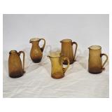 Topaz Pilgrim Crackle Glass Miniature Pitchers