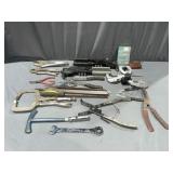 Tool lot, vise-Grip, pipe cutters, hand files,