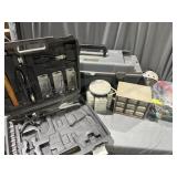 Tooling lot pic a nuts, tool box, drill bits