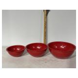 Brook Park 3pc set Red Mixing Bowls