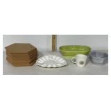 Cork Board Tiles, Egg Plate, Clay Bowls & More