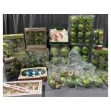 Tote of Christmas bulbs/decorations
