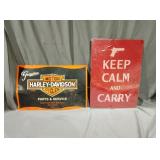 Harley-Davidson metal sign keep calm and Carry