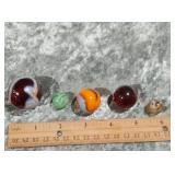 Vintage uranium glass marble and other unique