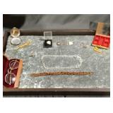 Sterling silver and glass bead necklace copper