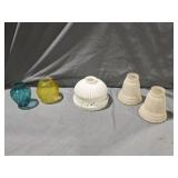 Milk Glass, Frosted Glasd, Colored Glass Lamp