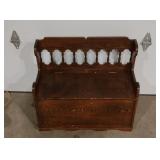 Wooden storage bench 31.5 in length  x 14.5 in