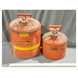 Round Metal Gas cans 5 Gal & 2.5 Gal