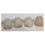 (4) Art Nouveau Frosted Glass Lamp Shades