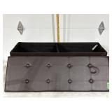 Brown Faux Leather Ottoman/Bench