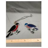 Stained glass robins
