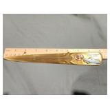 Vintage Cadillac letter opener brass 9 in