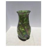 Art Nouveau Iridescent Green Art Glass Vase
