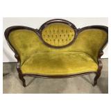 Antique Victorian Style Settee w/ Velvet