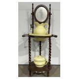 Victorian Style Wash Basin Stand w/ Pottery