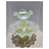 Fenton Topaz Opalescent Epergne 2004 Honor
