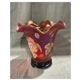 Fenton Ruby Amberina Stretch Vase w/ Fenton