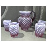 Fenton Orchid Opalescent Hobnail Pitcher