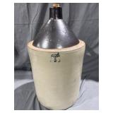 5 Gallon Stoneware Jug w/ Cork US Stamped Eagle