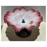 Fenton Cranberry Opalescent ruffled Bowl
