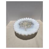 Fenton Scalloped Opalescent Flat Wide Footed