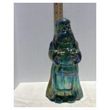 Fenton Spruce Green Carnival Glass Santa W/