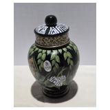 Fenton Midnight Safari Ginger Jar Hand Painted by