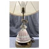 Porcelain Girl Brass Fixture Table Lamp 31