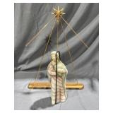 Fenton Art Nativity Shepherd w/ Hook & Star Arch