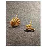 1, 14 k & 1,  10 k gold earrings