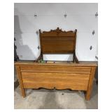 Antique Oak Headboard, Footboard, Rails -Queen