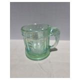Ice Green Carnival Glass Uranium Storybook Mug