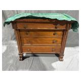 American Empire Mahogany 4 Drawer Jewelry Box