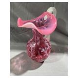Fenton Cranberry Opalescent Daisy & Fern Pitcher