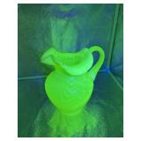 Fenton Topaz Vaseline Opalescent Pitcher