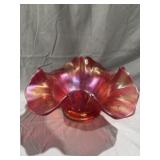 Fenton Ruby Amerina Stretch Ribbed Bowl