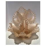 Fenton 3 Horn Epergne Sunset Stretch in Diamond