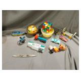 Vintage toys cast metal warship semi pez