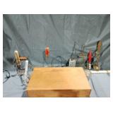 Vintage cedar box & kitchen utensils