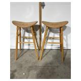 Pair of Wood Bar Stools 34ï¿½ Tall