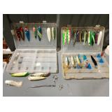 Salmon fishing tackle two tackle boxes full of