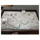 Mixed jewelry one pair 925 sterling and black