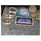 Vintage Valvoline & Chevy pins United airline