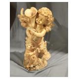 Angel and flower statue 11.5 in tall