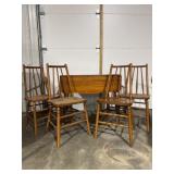 Wood Drop Leaf Dinner Table & 4 Chairs