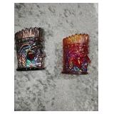 St Clair Indian chief toothpick holders amethyst